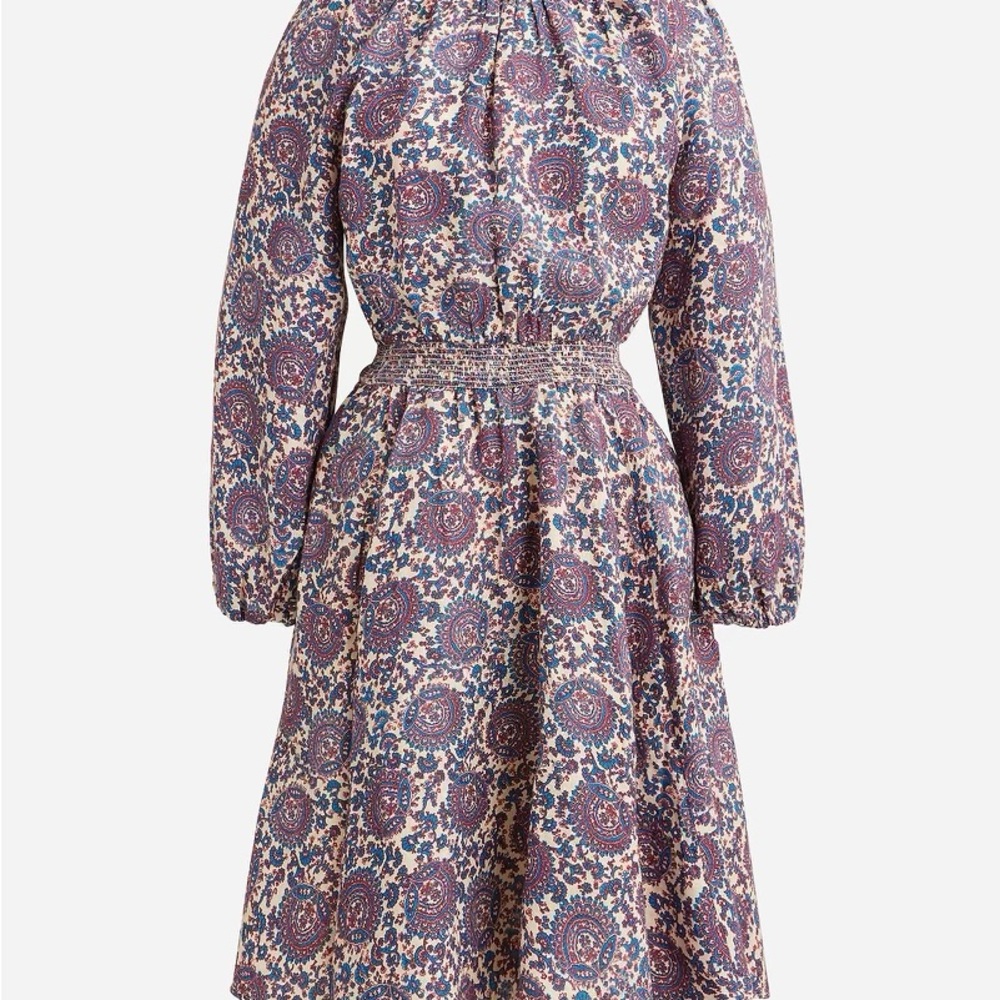 NWT J.CREW XXS Palermo smocked-waist mini dress in floral bouquet linen Office